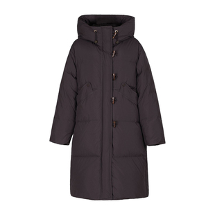 某鸭同款2025年冬季新款时尚百搭休闲连帽百搭加厚女士长款羽绒服