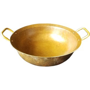 老式铜锅家用手工铜炒锅阿胶锅加厚双耳锅熬药铜火锅冒菜锅饭店
