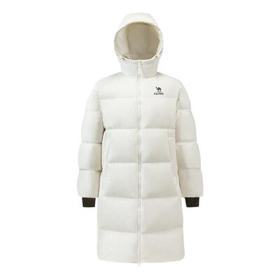 骆驼火神连帽羽绒服中长款25冬季90绒拒水运动羽绒远红外发热外套