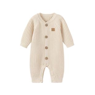 【清仓】babylove婴儿连体衣秋冬针织哈衣爬服宝宝新年保暖衣服