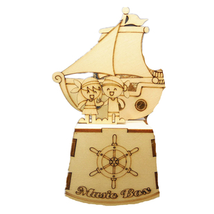 木质音乐盒卡通儿童男女生生日礼物节日小礼品上链音乐盒小玩具