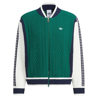 adidas阿迪达斯三叶草男装复古棒球风撞色运动宽松针织外套KS5962