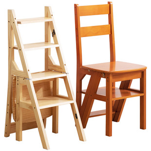 实木梯椅家用梯子椅子折叠伸缩两用梯凳室内登高楼梯人字梯多功能