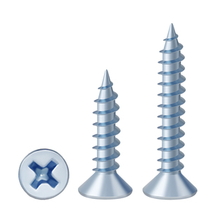 沪心国标高强度蓝白锌十字沉头自攻螺丝平头木螺丝钉加硬M3M4M5M6