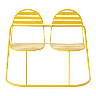 现代极简风彩色多巴胺连体桌椅户外桌椅网红庭院咖啡奶茶店露营