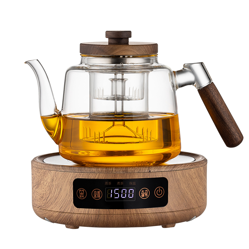 2025新款蒸煮一體玻璃茶壺大容量燒水泡茶噴淋式電陶爐煮茶器套裝