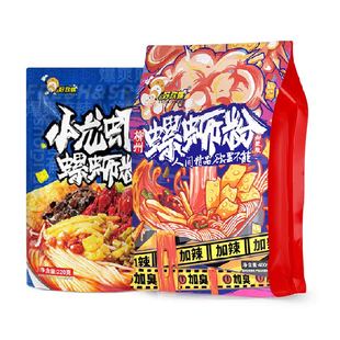 好欢螺螺丝粉袋装柳州螺蛳粉加辣加臭400gx1袋+小龙虾味225gx1袋