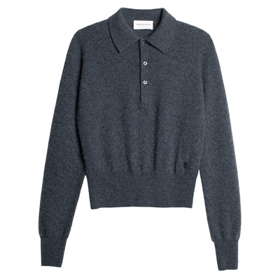 山羊绒套头polo领针织衫女