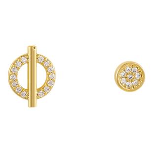 不对称耳钉女纯银针耳环小众设计高级感2025新款爆款轻奢精致耳饰