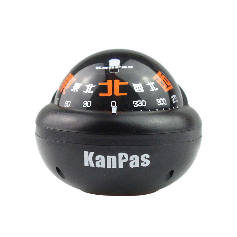 Kanpas行驶专用刻度指南球汽车摆件车载式夜光指南针高精度车用