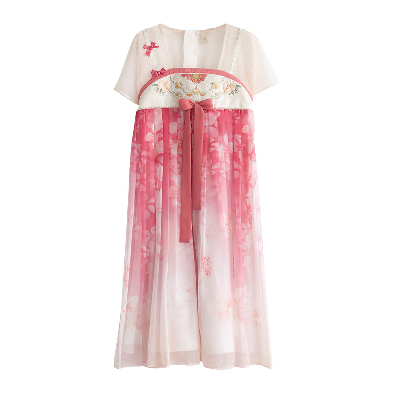 汉服女童连衣裙刺绣贝优可夏季