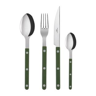 法国Sabre Paris小酒馆深绿色手工不锈钢西餐具套装刀叉勺子家用
