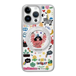 抓住快乐适用苹果17Promax手机壳新款ip15磁吸带支架iPhone16Pro保护套支点ip14网红高级可爱女13pm全包仿皮