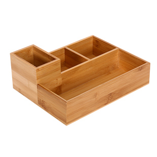 粉笔盒收纳盒讲台收纳盒竹木教室桌面教具粉笔杂物整理收纳盒木制