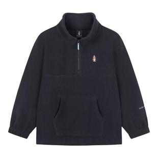 暇步士童装儿童卫衣25秋冬新品男童摇粒绒卫衣女童保暖套头厚上衣