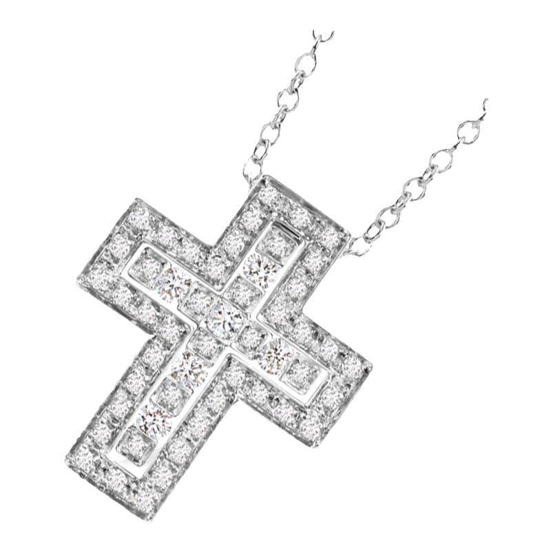 DAMIANI/玳美雅华彩年代18K钻石项链十字架意大利手工