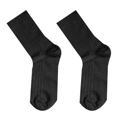 小码纯黑色条纹商务西装日系袜子
