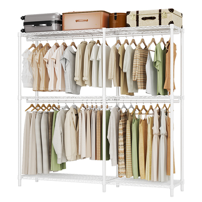 川井开放式衣帽间挂衣架金属衣柜