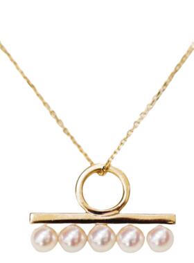 日本平衡木珍珠项链高级感