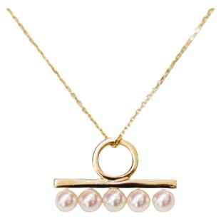 日本平衡木珍珠项链 女小众设计感镀18K金锁骨链时尚高级感礼物潮