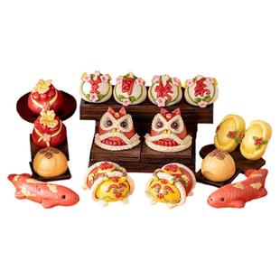 宝宝周岁生日布置胶东花饽饽辰龙巳蛇醒狮花馍礼盒满月百天抓周礼