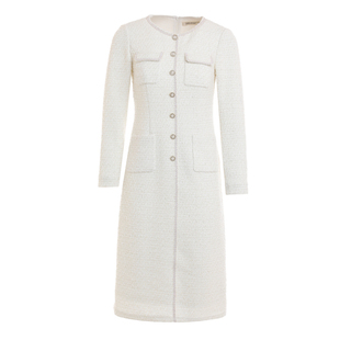 2026新款气质针织小香风连衣裙女春秋正式场合职业通勤收腰长裙