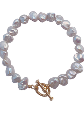 小众异形14k金ins冷淡风珍珠手链