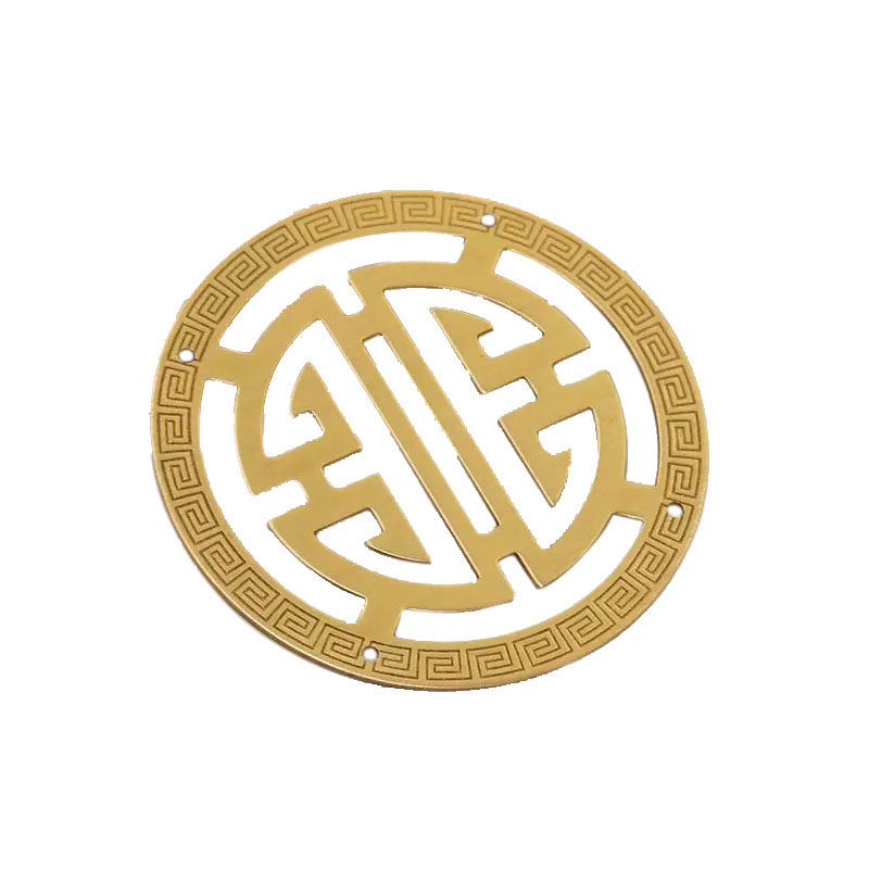中式仿古木箱子铜贴片首饰盒盖装饰片黄铜喜字贴木板护角包角片