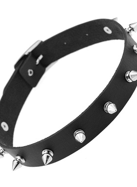 黑色柳钉项链个性朋克男ins蹦迪