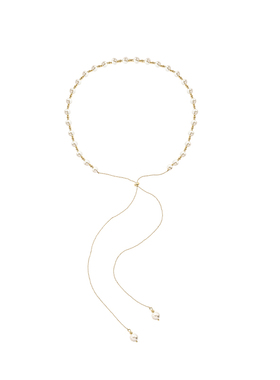 花迹珍珠项链女高级设计感小众轻奢流苏可调节锁骨链法式复古颈链