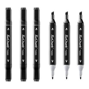 touchmark马克笔120号黑色0号透明色单支可加墨防水速干双头酒精油性画笔美术动漫绘画叠色溶色专用