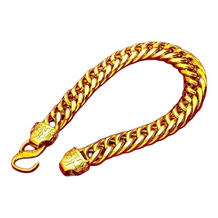 金店同款沙金手串男士仿黄金福字头老板手链轻奢感中老年爸爸饰品