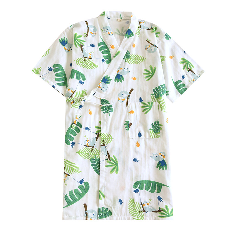 日系夏季儿童睡袍男女童睡衣纯棉纱布宝宝和服睡裙薄款浴袍温泉服