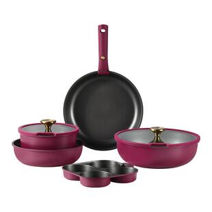 卡罗特不粘锅可拆卸手柄锅家用平底煎炒钛锅奶锅锅具套装全套家用