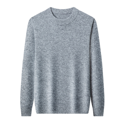 春竹男士纯山羊绒100%纯羊绒衫高档2025新款圆领夹花套头加厚毛衣