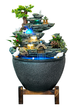 庭院花园假山流水喷泉鱼池摆件