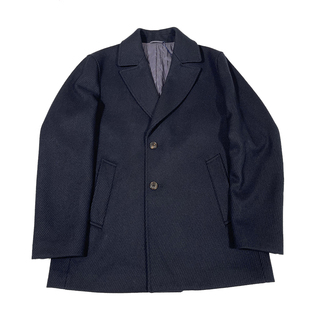 报喜鸟呢子外套男短款暮光蓝斜纹净色男士大衣羊毛毛呢短大衣正品