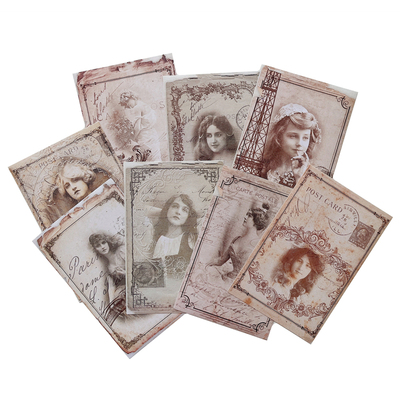 复古贴纸棕熊家老照片书页打底纸