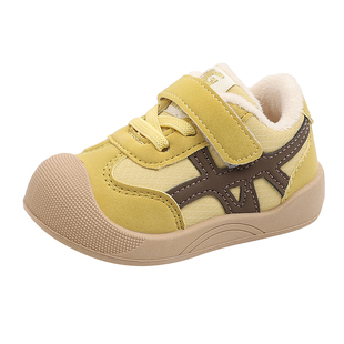 婧麒2026冬季新款婴儿学步棉鞋男童女童防滑耐磨运动鞋软底宝宝鞋