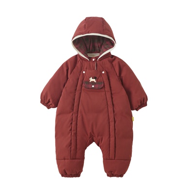 papa冬季宝宝连体衣羽绒爬服新年