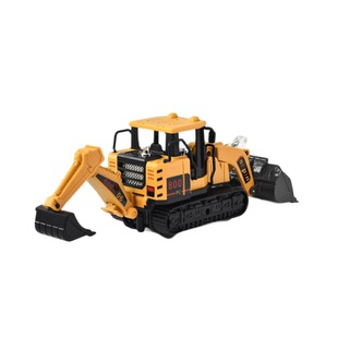 合金挖掘机玩具车新款二合一推土机儿童装载运输车工程车