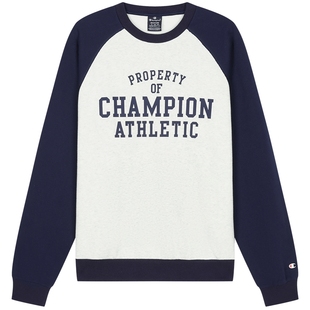 Champion冠军加绒圆领卫衣秋季新款保暖复古男插肩袖上衣女冬季