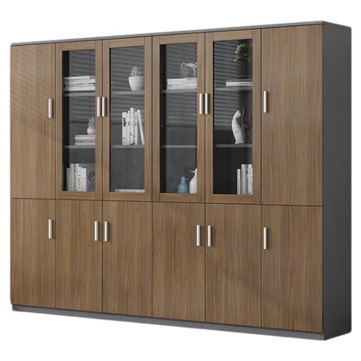 文件柜资料档案柜子办公室用品带玻璃门家用储物收纳书柜组合落地