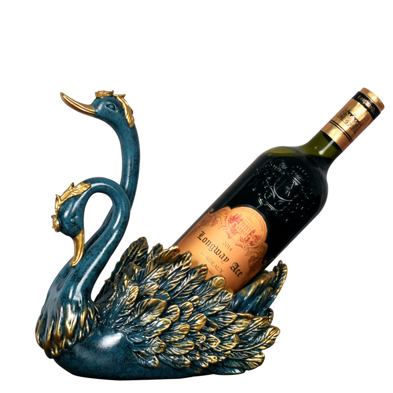 欧式情侣天鹅酒架酒架客厅摆件
