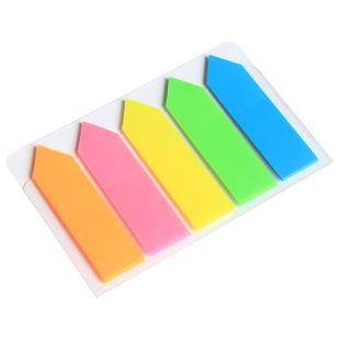 得力9060荧光膜指示页码笔记本文件夹标签贴抽取式分类便利贴半透明小条索引贴便签百事防水学生用彩色长书贴