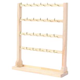 钥匙扣展示架实木带钩首饰展示架小饰品挂架挂钩耳环展示架手链.