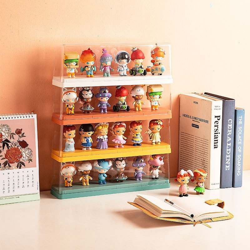 亚克力手办展示架泡泡玛磁防尘展示公仔收纳盒展示透明吸盒玩具特
