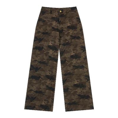 FDR官方店 美式复古宽松迷彩直筒工装裤男秋冬休闲裤子女款
