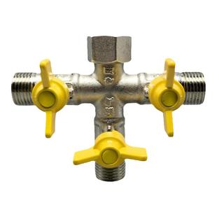 4分外丝四通阀门开关 煤气燃气4分外螺纹四通接头带开关