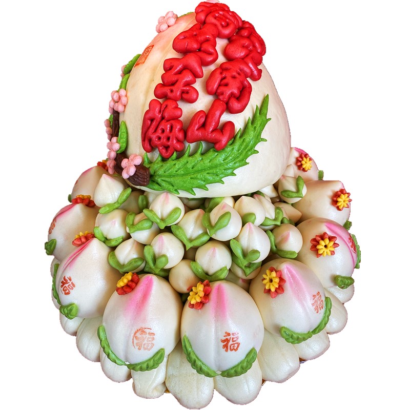 生日蛋糕花饽饽百子桃老人寿桃